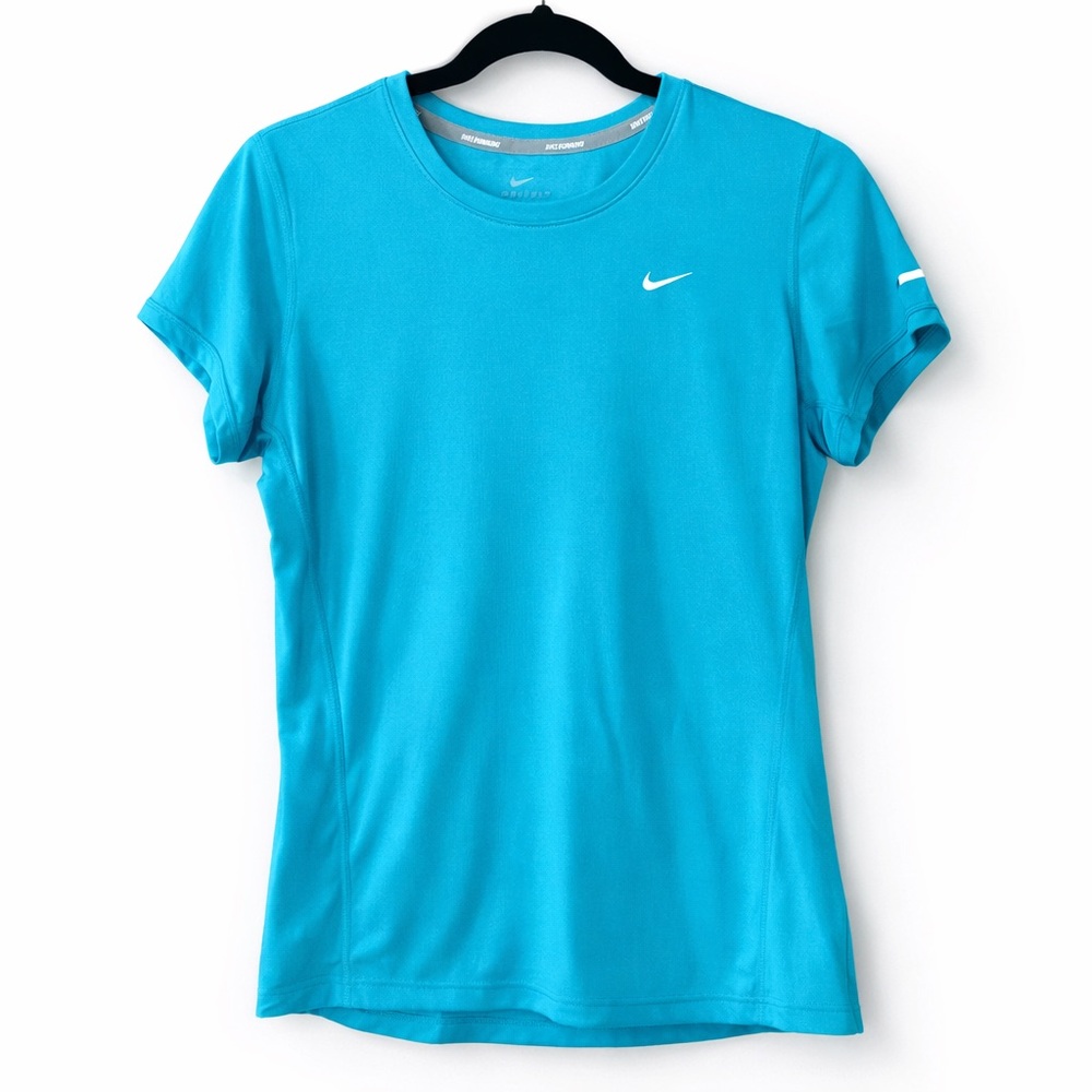 Nike Dri-Fit Blue Running Tee | Women's Short Sleeve Workout Top | Size M
